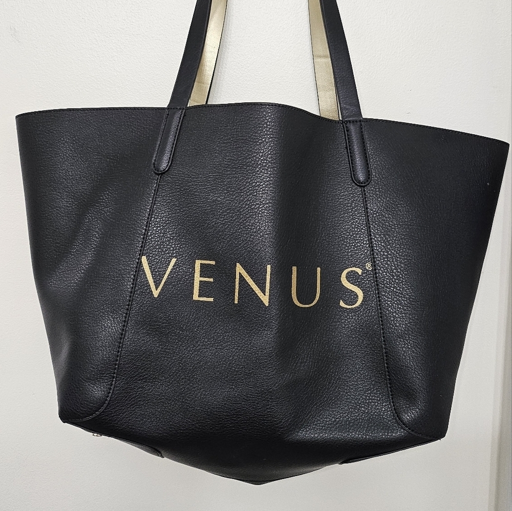 Venus Oversize Reversible Women's Tote Bag Black And Gold